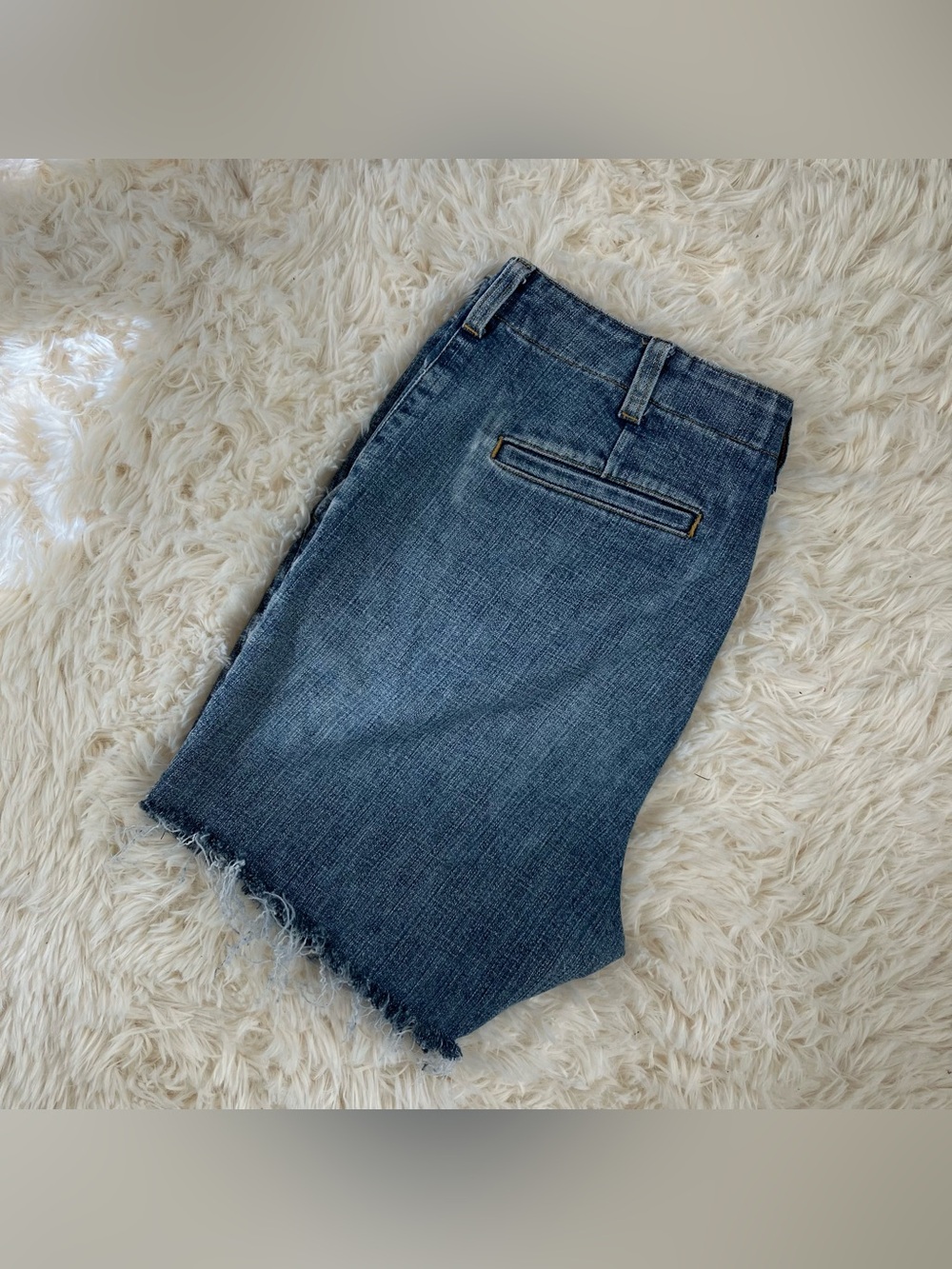Y2K Denim Cutoff Shorts with Slit Back Pockets